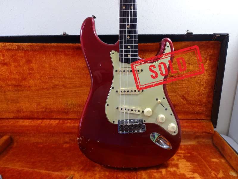 1964 custom color candy apple red pre CBS Stratocaster sold