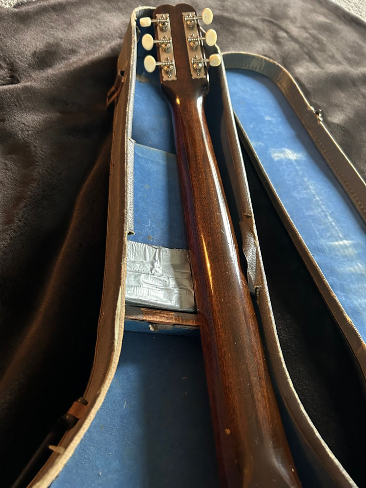 1965 Asymmetrical Cut Epiphone Olympic fingerboard back